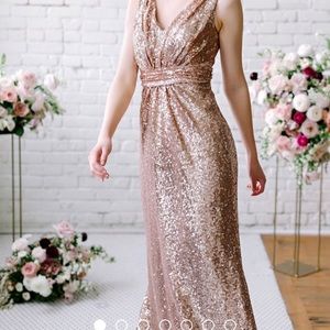 Revelry Bijou Rose Gold Dress